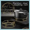 Mats Pads Stainless Steel Steaming Rack Mtipurpose Double Layer Pot Pan Cooking Stand Practical Kitchen Gadgets Accessory Drop Deliv Dhmvz