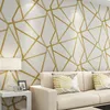 Tapeten 3D Geometrische Tapete Blau Beige Wandpapier Modernes Design Streifen Dreiecke Muster Schlafzimmer Wohnzimmer Wohnkultur 220927