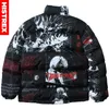 Mens Down Parkas Hip Hop Jacket Parka Japanese Streetwear Men Windbreaker Harajuku Winter Padded Jacket Y2K Women quiltad kappa varmt utkläder 220927