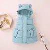 Waistcoat Kids Winter Vests Hooded Solid Color Warm Baby Boy Vest Cotton Padded Jacket Sleeveless Toddler Girls Autumn Waistcoat Vest 220927