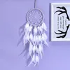 Decorative Figurines White Feathers Dream Catchers For Bedroom Wall Decor With LED Light Gift Girls Kids Women