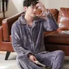 Men's Sleepwear Warm Flannel Winter Thick Pajama Male Long Sleeve Pijama Casual Autumn Pyjamas Men Coral Fleece Sleep XXXL 220924