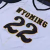 Mitch 2020 New NCAA Wyoming Cowboys Maillots 22 Larry Nance Jr. Jr College Basketball Jersey Blanc Taille Jeune Adulte