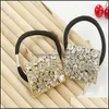 Hair Rubber Bands 24Pcs Womens Accessories Rhinestone Crystal Geometry Oblong Hair Band Ponytal Holder 66 J2 Drop Delivery 2021 Jewelr Dhfje