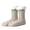 Femmes chaussettes 1 paire hommes hiver épaissir chaud doux coton chaussette maison antidérapant chambre chaussures cadeau de noël tricoté