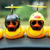 새로운 작은 노란색 오리 헬멧 프로펠러 고무 바람개비기 오리 스퀴즈 내부 자동차 장식 장식품 액세서리