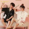 Vêtements de nuit pour hommes Pyjamas d'été à la mode Coton doux Vêtements de maison pour hommes et femmes Kawaii Ours Impression Pijamas Shorts Vêtements de nuit pour couple 220924