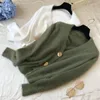 Женские трикотаж 2022 Осенняя мода V-образный свитер мохер