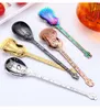 Handle Music Musical Instrument Coffee Spoon Guitar Shape Stainless Steel Home Kitchen Dining Flatware Ice Cream Dessert Spoons Cutlery Tool