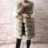 Women's Fur Faux Natural Real Vest Coat For Jacket female coats Waistcoat long s 220927