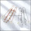 Charm 925 Sterling Sier New Jewelry Woman Fashion Gold and Earrings Long Tassel Five Pointed Star Round Retro Drop Delivery 2021 DHSEL DHOBW