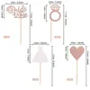 Factory Party Decoration 4 pcs set Bride to Be Cupcake Toppers with Heart Ring Dress Bridal Shower Picks Wedding Engagement Bachelorette Party Cake Decorations