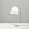 Designer-Tischlampe aus weißem Rauchglas, moderne LED-Schlafzimmer-Arbeitszimmer-Schreibtischlampe, Wohnzimmer-Nachttischlampe, schwarze Art-Deco-Leuchten