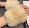 CH Designer Rękawiczki skórzane rękawice panie króliczne futr