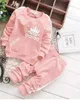 Kledingsets babyjongens meisjes kleren sets herfst casual kinderkleding pakken sweatshirts broek 2 pc's jongens meisjesjas en broeksets