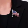 Brosches amerikansk flagga emalj målning olje brosch stift blå röd rand flaggstång usa hatt badge mode country world present knapp lapel pin