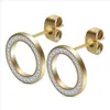 Hoop Huggie Guys 316L Titanium Stainless Steel Hoop Bling Diamond Womens Circle Earring Studs Allergy Proof Earrings Stud Jewelry Fo Dhwjv