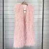 Women's Fur Faux Mongolia Sheep Women Long Vest Colorful Warm Big Size Plush Coats Female Jacket Autumn Winter ry Outerwear 220927