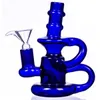 Klein Recycler Bohrinseln Wasserpfeifen Shisha Glas Wasserbongs Pfeife Bubbler Dab Bong mit 14 mm Banger