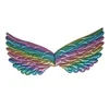 Asas de anjo decoração cores arco-íris anjos desempenho infantil cosplay adereços de festa asas de unicórnio para crianças decorar montagem jnb15798