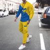 Men s tracksuits bandeira Ucrânia Love Love Peace 3D Impressão esportiva Autumn e Winter Punk Loose Punk Casual Manga Longa Pontas 2 Peças Conjunto 220926