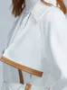 Женская шерстяная смеси Lautaro Spring Adulm Dong Brown Кожаный лоскут белый пластик для женского ремня для взлетно -посадочной полосы