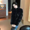 Womens Fur Faux Ever Luxury Rabbit Coat for Women Korean Chic Short Zipper Jacka Ladies Winter Thick Warm Plush Jackets 220927