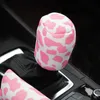 Nuova mucca da latte stampata copertura del collare del cambio per auto glitter strass cambio coperture del freno a mano accessori per interni auto 1 set