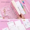 Notizblöcke Sharkbang Kawaii Bling Kirschblüten A6 Loseblatt-Tagebuch-Notizbuch-Set Journal Notizbuch Agenda Bullet Planner 160 Blatt 220927