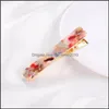 Hair Clips Barrettes Cute Style Acrylic Hair Clip For Girls Women Water Drop Shape Leopard Marble Textured Geometric Duckbill Barret Dh6Rj