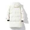 Hommes vers le bas 2022 veste d'hiver mode hommes de haute qualité ample épais et chaud femme vêtements Long manteau Couple Parka