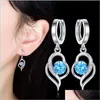 Hoop Huggie Sier Earring Elegance Double Hearts For Women Wedding Gift Lady Girl Fashion Jewelry 3577 Q2 Drop Delivery 2021 Earrings Dhg6S