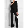 Trajes de mujer Negro Mujer Negocios Formal Oficina Trabajo Blazer Traje de esmoquin Ropa casual B2301