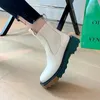 Boots Fashion Women Genuine Leather Thick High Heels Ankle Punk Platforms Warm Autumn Winter Party Shoes Woman Short