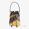 Bolsos de noche Mini bolso de cubo Bolso de mano Bolsos cruzados Bolsos de hombro Mujeres Flor vieja Lona Cuero Estampado floral Metal Hardware Lette