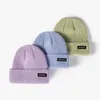 Beanieskull Caps Wide Brim Hats Bucket Korean Fashion Letter Patch Melon Women Autumn Winter Casuary Warm warm Cold Mensウール220927