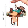 Decorative Figurines Saddle Car Ornament Charm Acrylic Pendant Key Rings Keychain Hangings Charms Western Interior