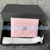 Womens coin purse Designer wallets card holder purses with box brand logo fashion caviar original lambskin cardholder real Leather luxurys mens wallet key pouch bag