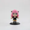 Anime Manga 10CM 16Pcs Anime Spy X Family PVC Anya Loid Yor Forger Chibi Anua Figure with Base Figurine Model Dolls Toy Gifts for Kids 220923