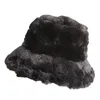 Stingy Brim Hats Winter Bucket Felt Imitation Mink for Girl Autumn and Fashion Fur Panama Hip Hop Cap 220927