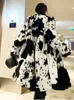 Womens Jackets ZADORIN Winter Thicken Oversize Cow Printed Hooded Long Faux Mink Fur Coat Women Furry Faux Fur Jacket for Lovers Coats Man 220926