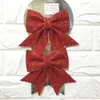 2 teile/satz Bowknot Weihnachten Dekorationen Bling Glitter Weihnachten Baum Ornamente Dekor für Home Store