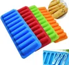 Moule à glaçons en silicone Outils de crème glacée Popsicle Cube Plateau Geler Moule à glace Pudding Gelée Biscuits au chocolat Moule Outil de cuisine 4 couleurs GCB158