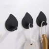 Badzubehör-Set, Handtuchhalter, selbstklebender Wandhaken aus Edelstahl, Badezimmerzubehör, schwarz, klein