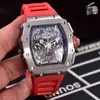 Superclone Watch Designer Luxury Mens Mechanics Rihca Milles Black Red Rubber Men Sapphire Automatisk mekanisk Tourbillion Kalender