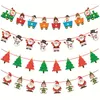 Julekorationer 3M Banner Garland Snowman Elk Santa Claus Ornaments for Home Navidad Noel 2022 Xmas Year Decoration