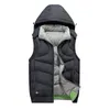 Men s vesten merk wintervest mannen capuchon mouwloze jassen warme katoenen gevulde heren werkkleding waastcoat lagen 220926