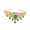 Coiffes femmes arabes cadeaux de mariage charmant cristal vert diadème de mariée magnifique strass cheveux accessoires