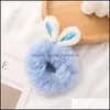 Hair Rubber Bands Hairy Rabbit Ears Hair Rope Ring Plush Winter Autumn Accessories Female Women Colorf Hairs Ties Lovely 0 88Dd N2 Dr Dhyki