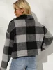 여자 아웃웨어 격자 무늬 블라우스 셔츠 셔츠 재킷 플란넬 족장 재킷 긴 소매 옷깃 버튼 다운